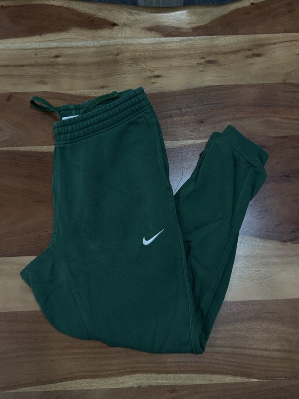 Nike dark green fleece joggers – size S